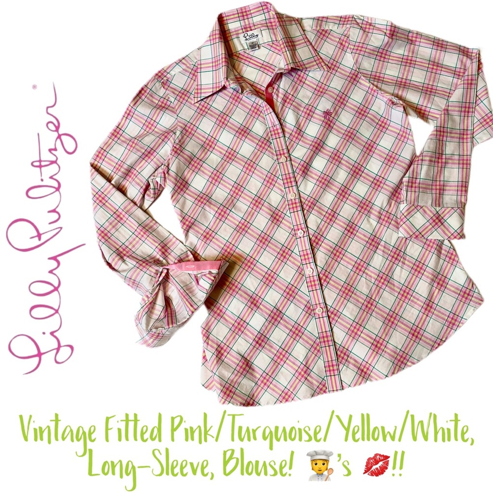 Vint Lilly Pulitzer White Label Fitted Blouse 🌸💠